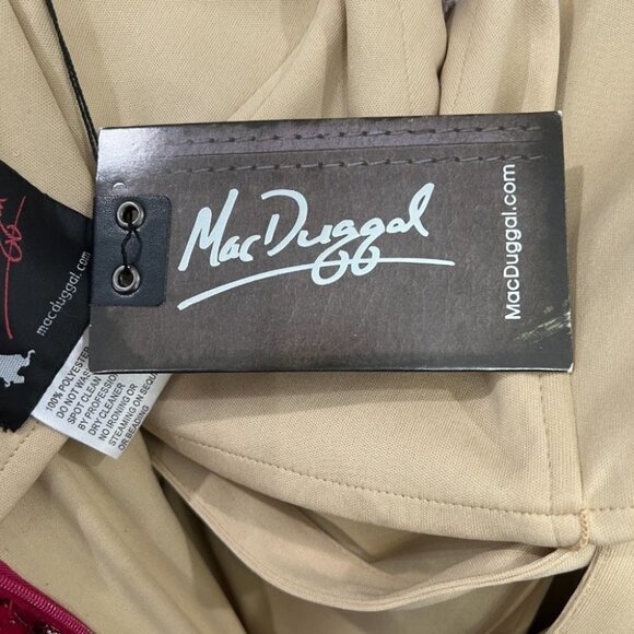 NWT Mac Duggal Red Pink Mermaid Formal Gown $798 - Picture 12 of 13